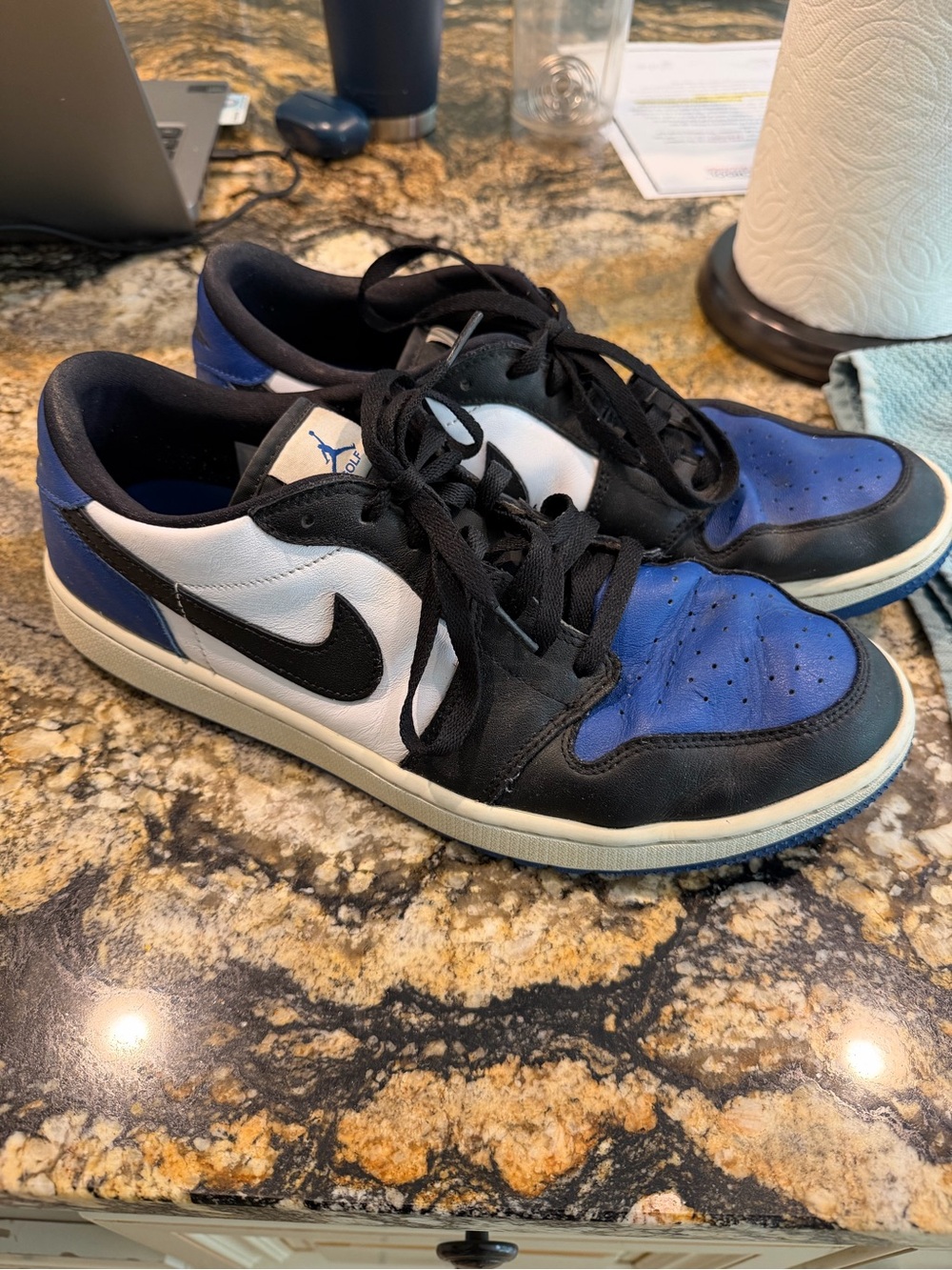 Nike Air Jordan 1 Low Golf — Black/White/Royal Blue Men’s golf shoes